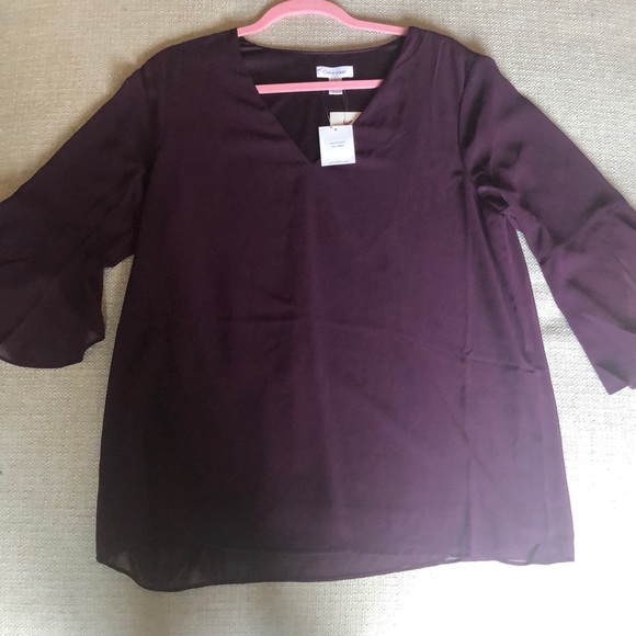 Merlot Calvin Klein Blouse NWB - work attire - Picture 2 of 3